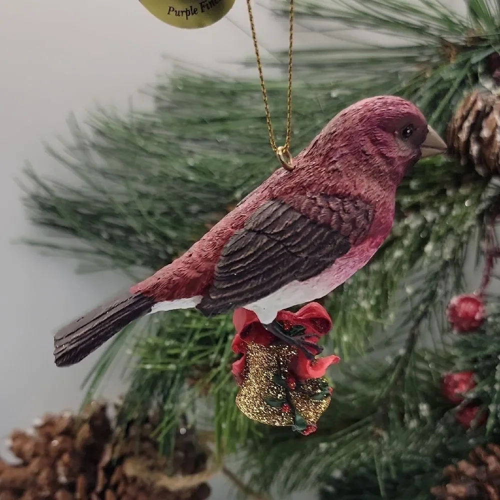 Danbury Mint Christmas Songbird Ornament Purple Finch Retired